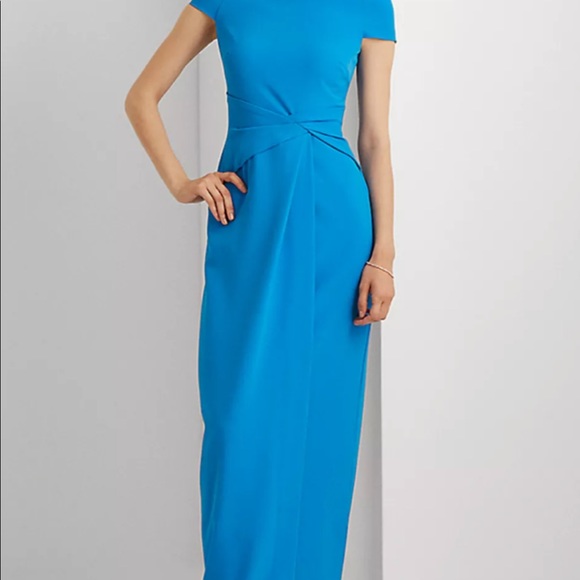 Ralph Lauren crepe off the shoulder dress 4 maxi Fuchsia STUNNING - Picture 9 of 11